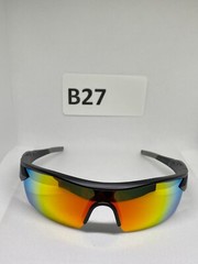 Battle Vision Anti-Glare Wrap Matte Black + Grey Polarized Sunglasses Z22-1224