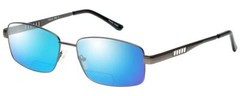 Enhance BIG&TALL EN3858 Men’s Polarized Bi-Focal Sunglasses Gunmetal Silver 63mm