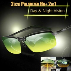 Tac HD+ Polarized Day&Night Vision glasses Men Driving Pilot Aviator sunglasses