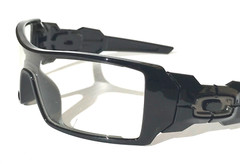 NEW Oakley OIL RIG Polished Black GALAXY Clear Lens Sunglass 9081