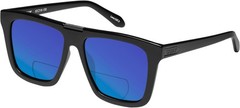 QUAY Name Drop Unisex Square Polarized BI-FOCAL Sunglasses in Gloss Black 55 mm