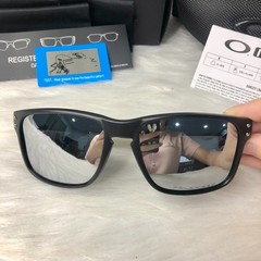 NEW Oakley Style Holbrook Sunglasses Black Frame Silver Lens Polarized UV400