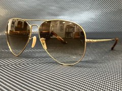 RAY BAN RB3689 914751 Gold Aviator 58 mm Unisex Sunglasses
