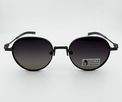 HAVVS HV68105 D Polarized Sunglasses Black Metal Round Unisex UV400 Driving