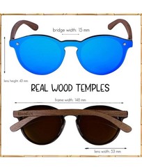 Woodie Walnut Wood Panto Shaped – Polarized Lens 100% UVA/UVB SUN PROTECTION-Set