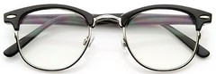 Optical Horned Rim Clear Lens Half Frame Glasses UV400 3 Colors