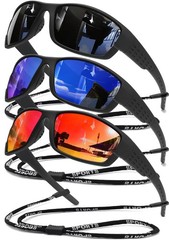 SQOQS Polarized Sports Sunglasses Men UV400 Protection Lightweight Wrap Around