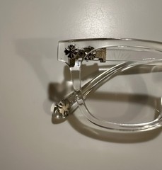Clear Chrome Heart Style Glasses