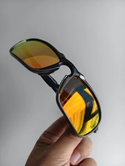Oakley Badman X-Metal OO6020 Polarized Sunglasses Dark Gray Frame Red Iridium