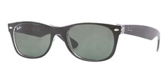 Ray-Ban Mens New Wayfarer Sunglasses – Top Black On Trasparent / Green –