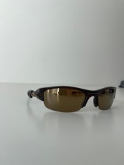 Oakley Flak 12-901 Sunglasses 63-14 smaller Rootbeer plastic frame w/ gold logos