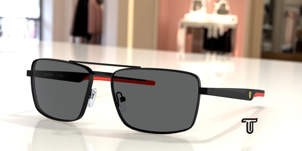 FERRARI SCUDERIA FZ5001 101 87 Matte Black Grey 60 mm Men’s Sunglasses