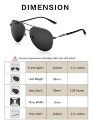 Aviator Sunglasses for Adult Polarized Driving Classic Shades UV 400 Protection