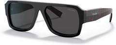 Prada PR 22YS 1AB5S0 Black Plastic Aviator Sunglasses Grey Lens