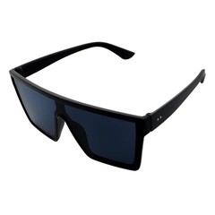 EDGE – Flat Top Rimless Rectangle Sunglasses Gloss Black Dark Smoke Tint