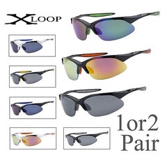 1 or 2 Pair X-Loop Semi Rimless Sport Cycling Fishing Golfing Running Sunglasses