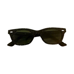 AKILA x PLEASURES Black Speckled Sunglasses Green Lenses Unisex Eyewear
