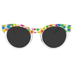 Just a Shade Smaller Pizzazz Flowers Kids Round Sunglasses with Clear Floral