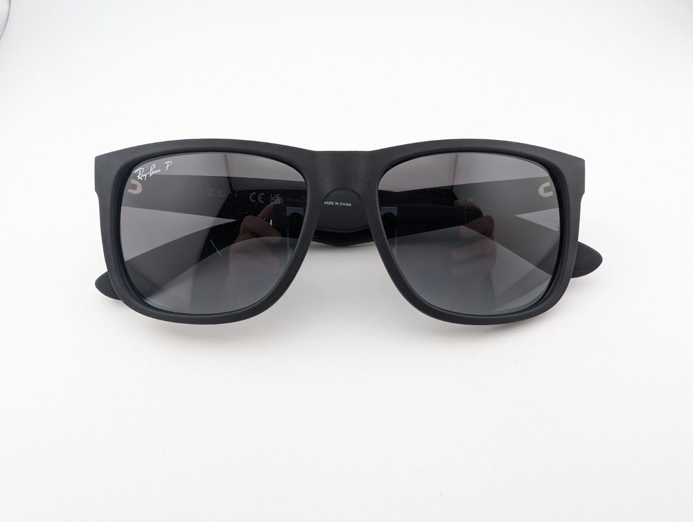 Ray-Ban Sunglasses, Polarized Lenses, Justin RB 4165 622/T3 3P Black, 54-16-145