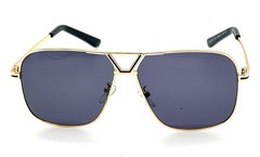 Sunglasses Men Square Casual UV400 Protecting Driving Outdoor Gold Metal Gafas