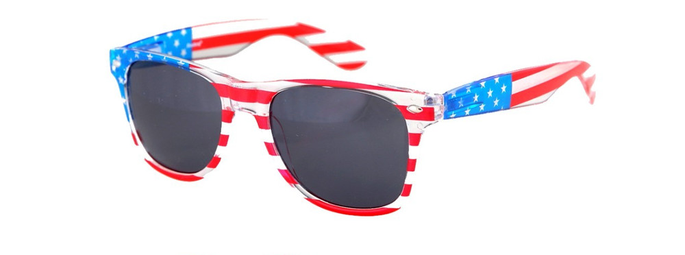 American American USA 4th of July Adult Clear Frame Sunglasses Bulk Pack of 20