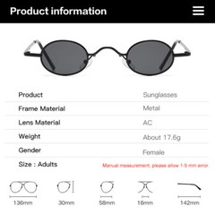 Vintage Small Round Sunglasses Retro Slender Metal Frame Candy Colors Glasses