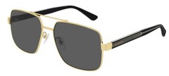 GUCCI GG0529S 001 Aviator Gold Black Crystal Grey 60 mm Men’s Sunglasses