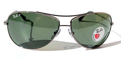 NEW Ray Ban Polished Gunmetal POLARIZED Green lens Sunglass RB 3293 004/9A