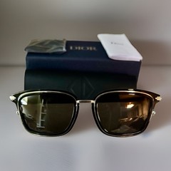 NEW Dior DiorBlackSuit S18U 13A0 Men’s Black Rectangle Sunglasses Gray 53-20-145