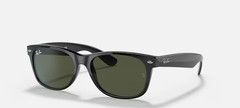Ray-Ban RB 2132 901L New Wayfarer Black-Crystal Green Sunglasses