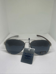 Air Force Aviator Sunglasses UV400 Metal Frame Wood Grain Temples New