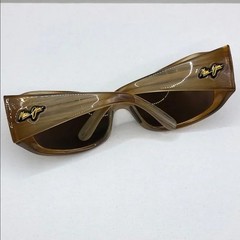 Maui Jim MJ134 22 Italy Hibiscus Brown Wood Grain Frame Pattern Good Condition.