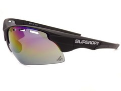 Superdry Sprint Sunglasses Sports Half Frame Black / Multi Mirror Lenses 127
