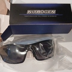 Nitrogen Men’s Polarized Wrap Sport Sunglasses Black Frame Gray Lenses