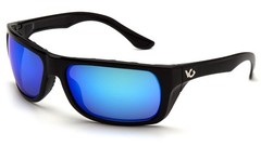 Venture Gear Vallejo Safety Glasses Black Frame/Ice Blue Mirror Anti-Fog Lens