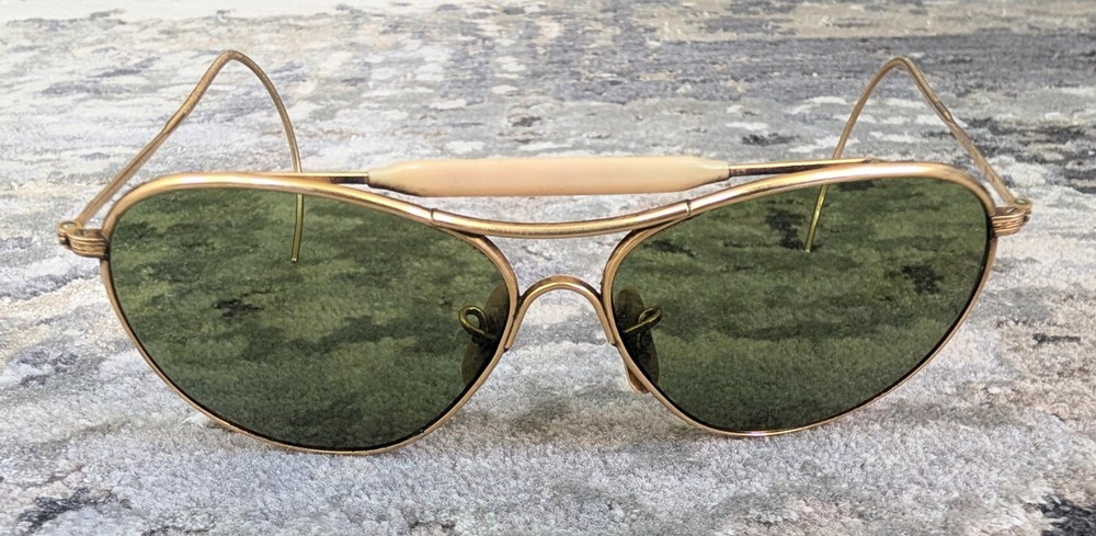 American Optical AO Ful-Vue Green Aviator 1/10 12k GF WWII VTG Sunglasses