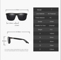 Polarized Sunglasses Men Classic Ken Block Unisex Square Protection Lightweight