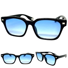 Mens Classic Vintage Retro Hardcore Biker Style SUNGLASSES Black Frame Blue Lens
