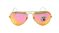 Ray-Ban Aviator Flash Matte Gold/Violet Polarized Mirrored 58 mm Sunglasses
