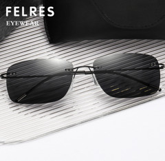 Men Metal Alloy Square Rimless Polarized Sunglasses Lightweight Glasses New