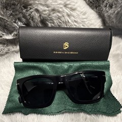 David Beckham DB 7099/S Square Polarized Sunglasses Black/Gray 51-21 145