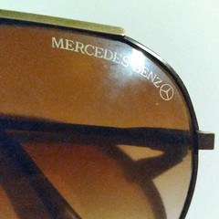 Mercedes-Benz Men’s Aviator Sunglasses Gold Metal Frame Brown Gradient Lens