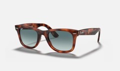 Ray-Ban Wayfarer Polished Red Havana Frame Blue Gradient Lens RB4340 63973M 50