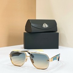 MAYBACH THE SAME I Gold Turquoise / Blue Gradient 140mm Navigator Sunglasses New