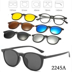 Magnetic Clip Sunglasses Square Polarized UV400 Unisex Optical Set 6 In 1 Glass