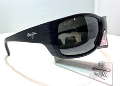 MAUI JIM WASSUP MJ 123-02W BLACK WOODGRAIN NEUTRAL GREY POLARIZED SUNGLASSES 8