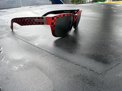 RARE Von Zipper Fulton Tony Stark IRON MAN 2 Sunglasses Red Black Checkered