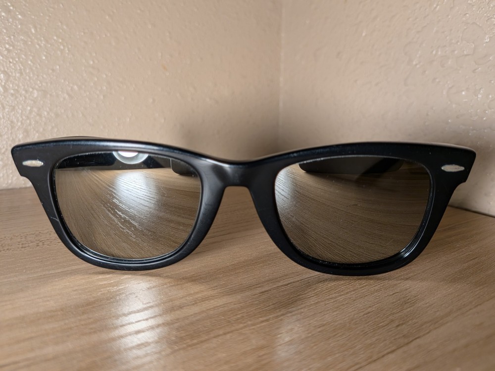 Ray-Ban Wayfarer 5022 Black – B&L Made in USA Sunglasses – Rare CHROME LENS