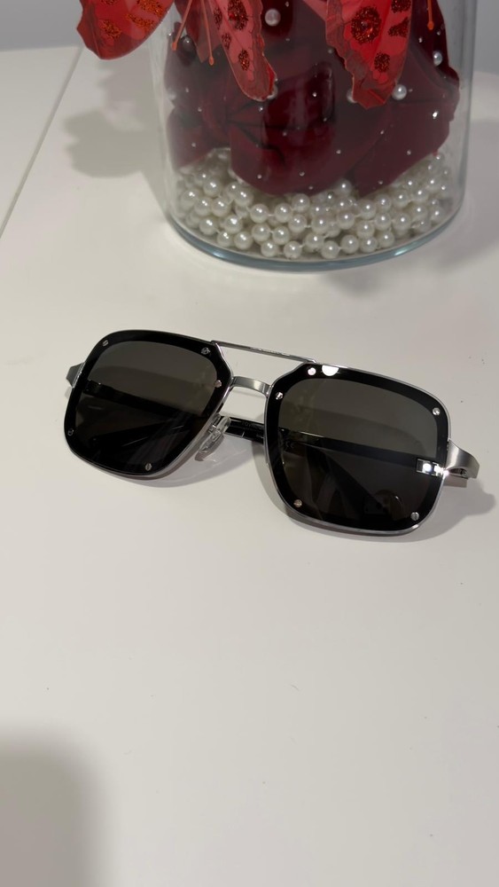 Cartier CT0194S 001 58-17 Unisex Aviator Sunglasses – Silver/Gray TITANIUM