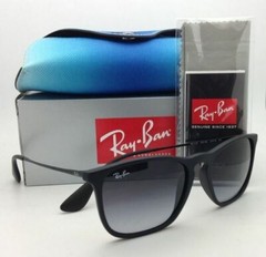 New RAY-BAN Sunglasses RB 4187 622/8G 54-18 Rubber Black w/ Grey Gradient Lenses